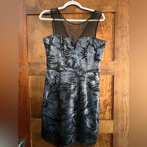 BCBG Max Azria Black and Blue sequin party dress size 10